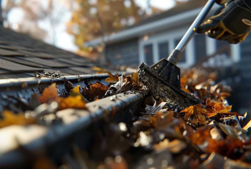 Gutter With Leaves 1
