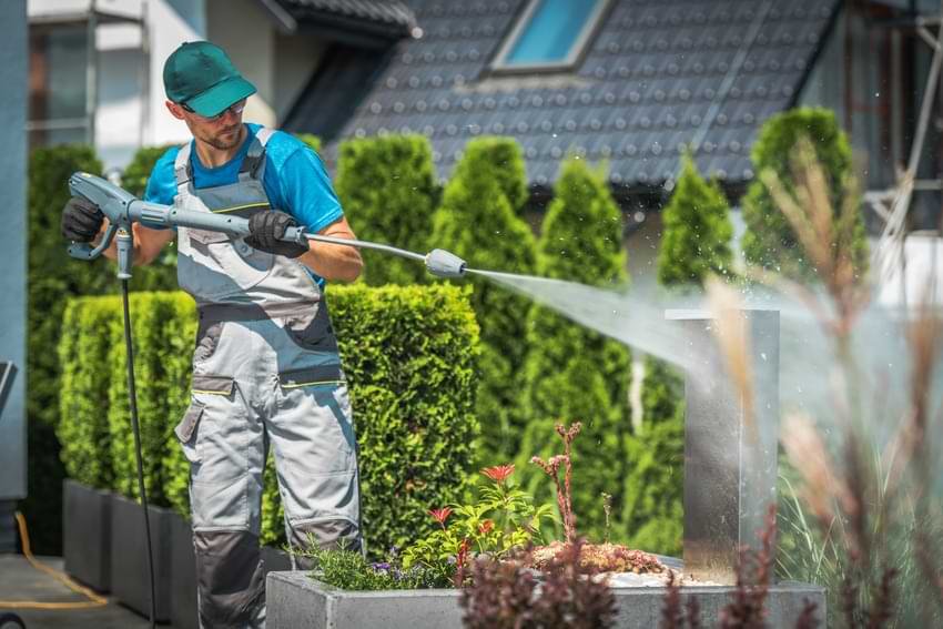 Man Cleans Garden